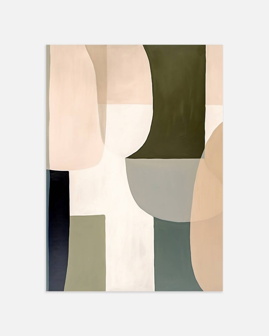 Abstracte vormen in groene tinten Poster