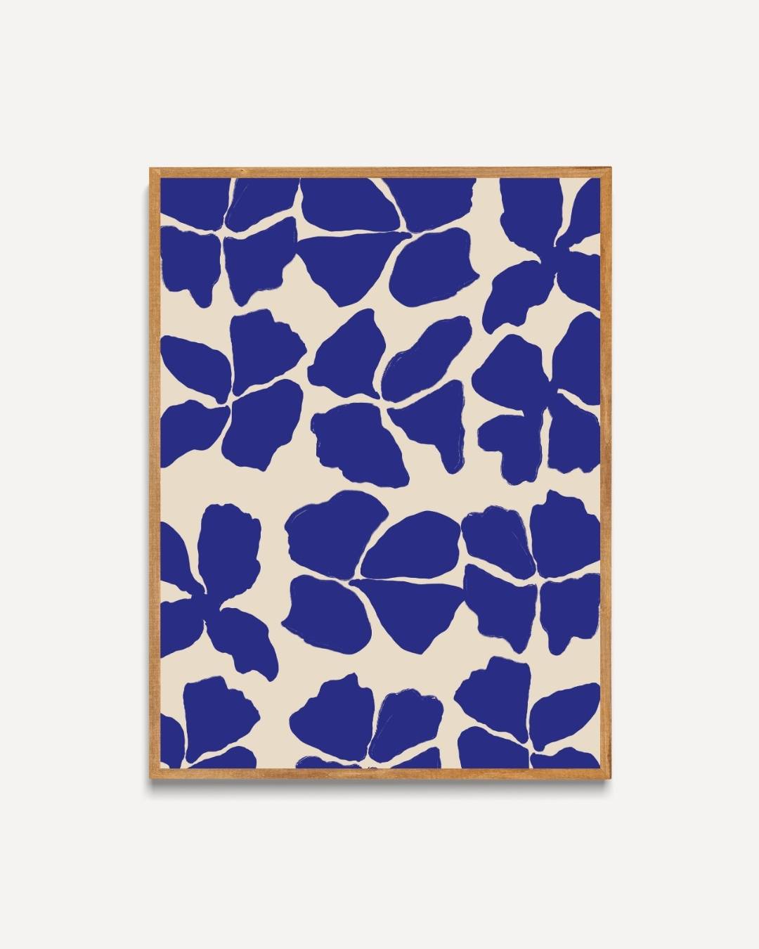 Blauwe bloemen poster