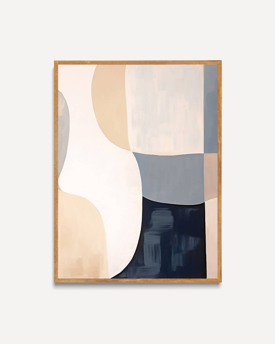 Abstracte lijnen en vlakken in blauw en beige Poster