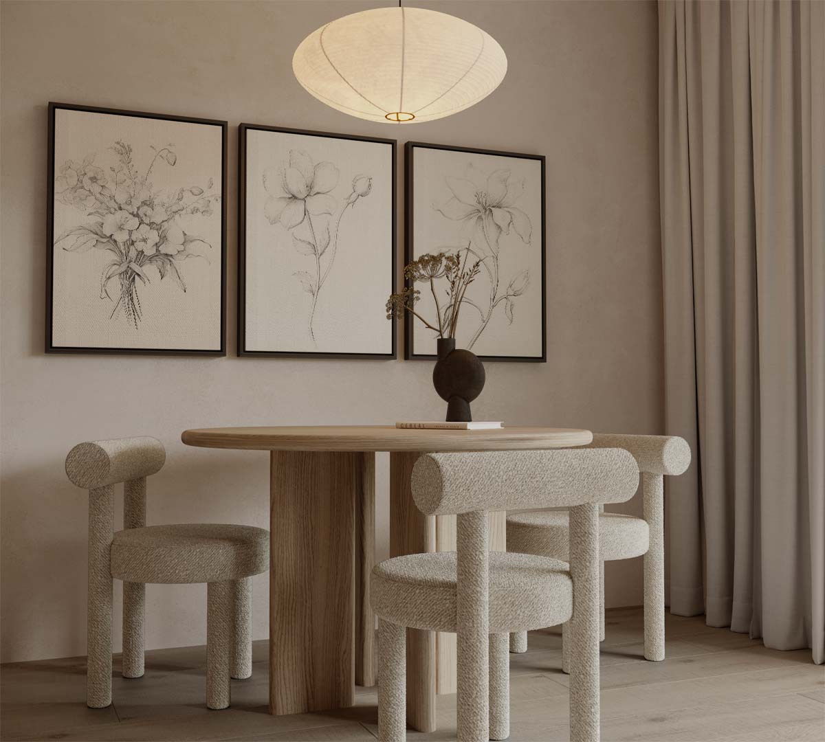 Zachte bloemschetsen Kunstwerk-canvas-dibond-plexiglas-wanddecoratie-WallArtistic