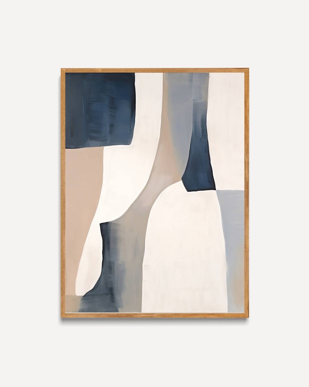 Abstracte vlakken in blauw en beige Poster