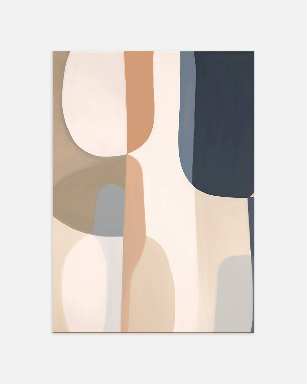 Abstracte vlakken in beige en blauw Poster