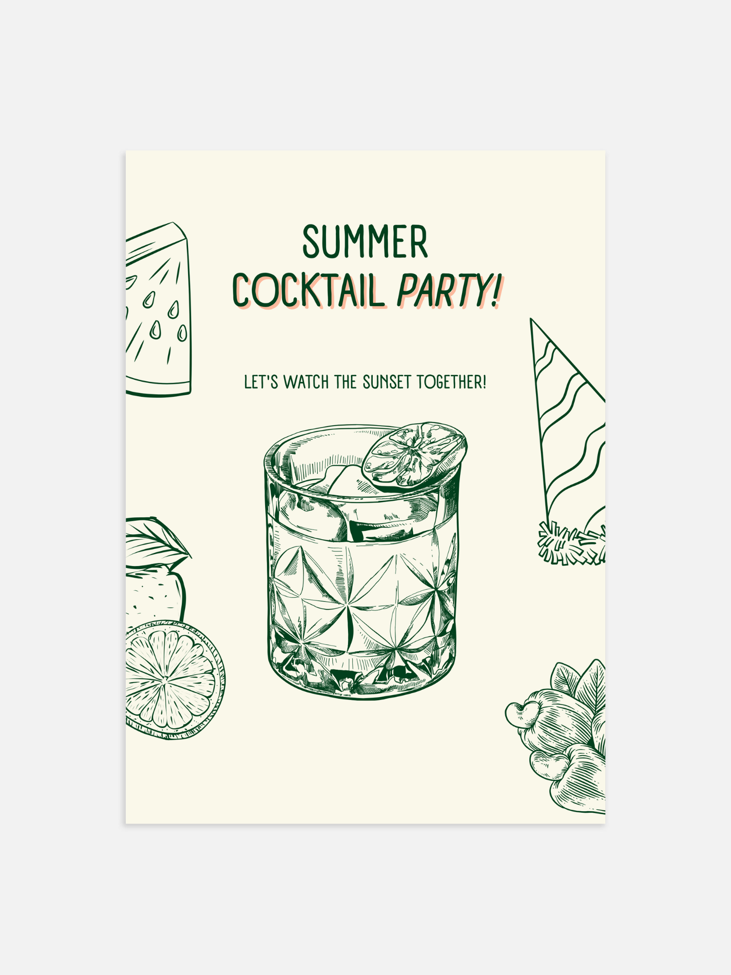 Sommer-Cocktailparty-Poster