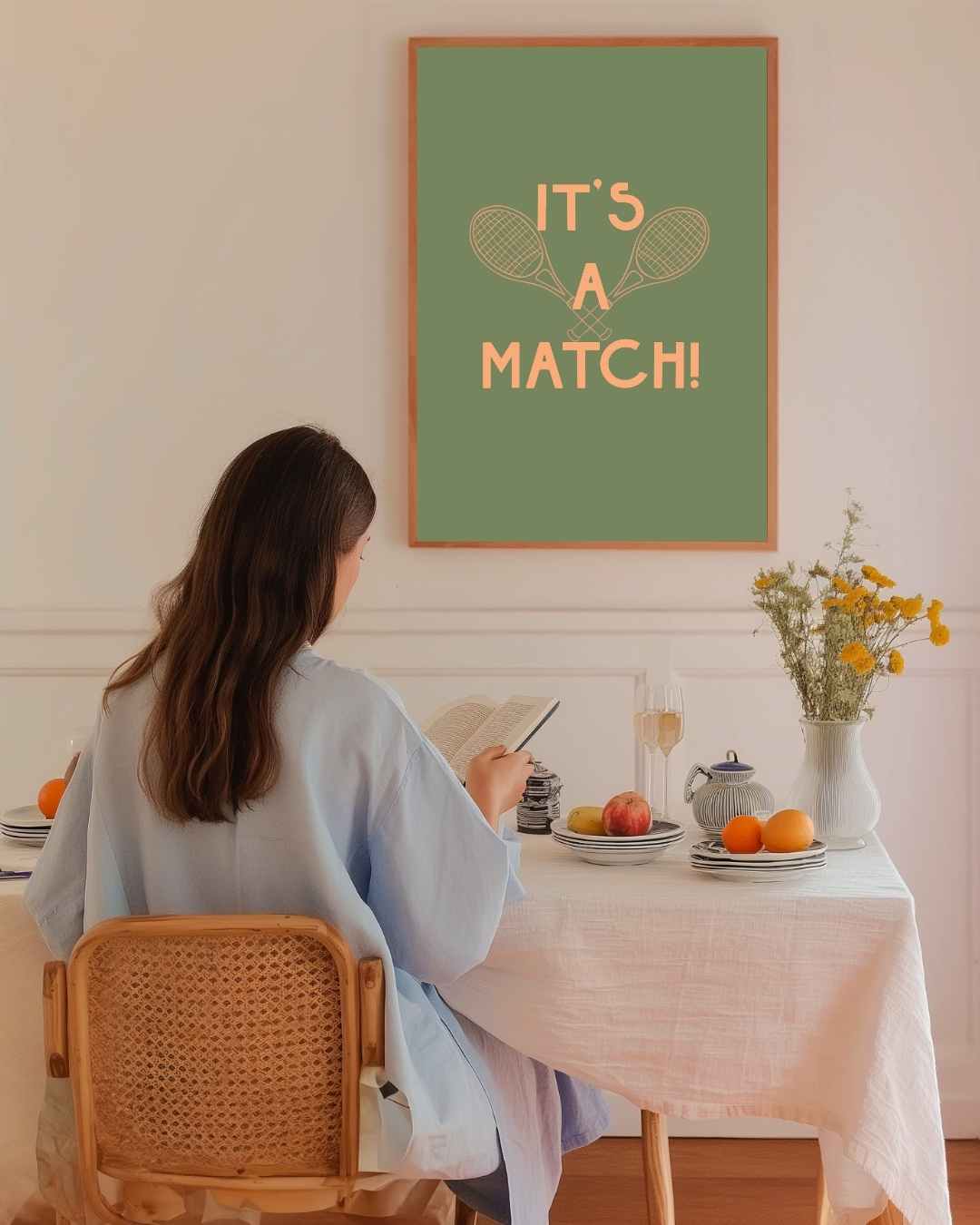 Es ist ein Match-Tennis-Poster