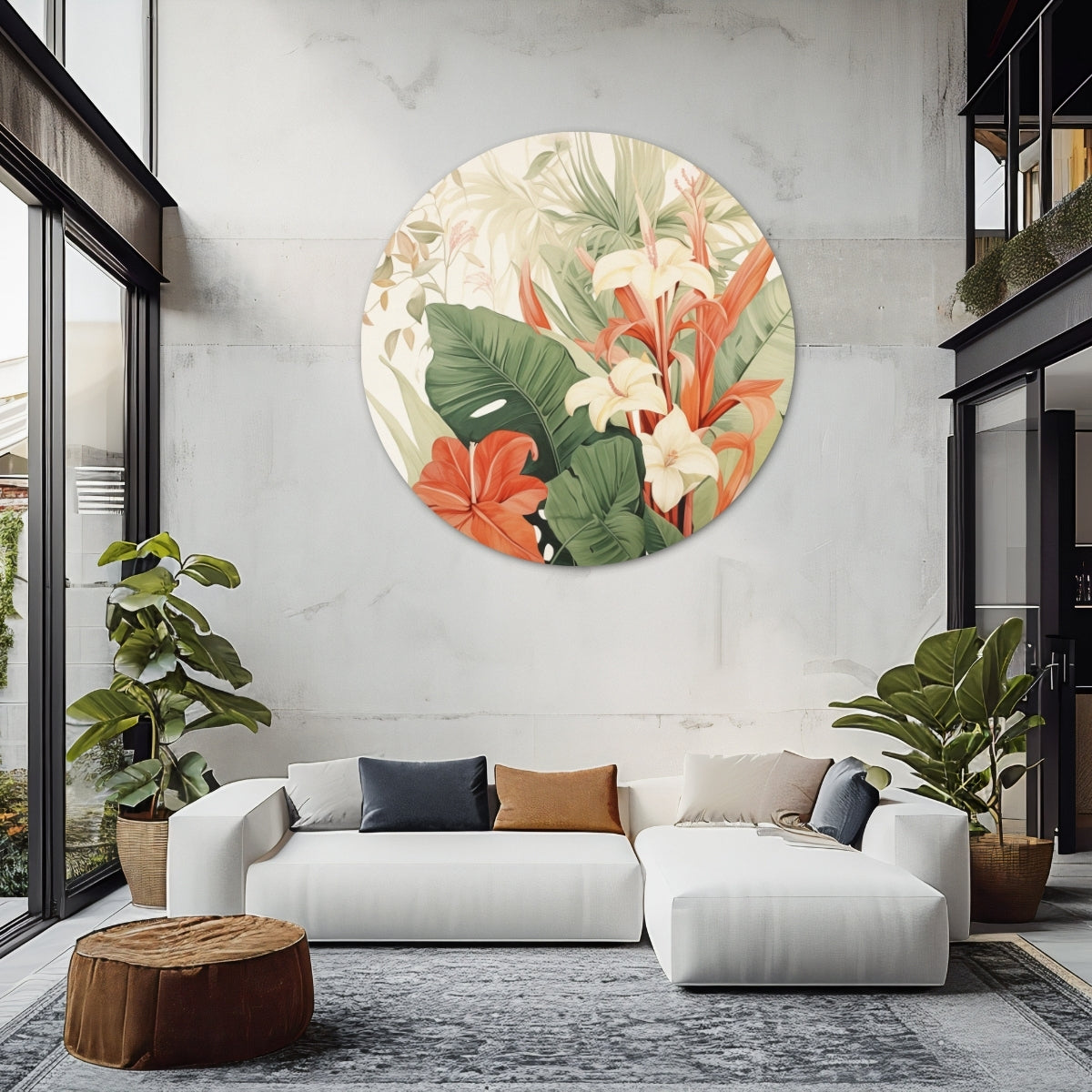 Tropical Leaves Wall Circle