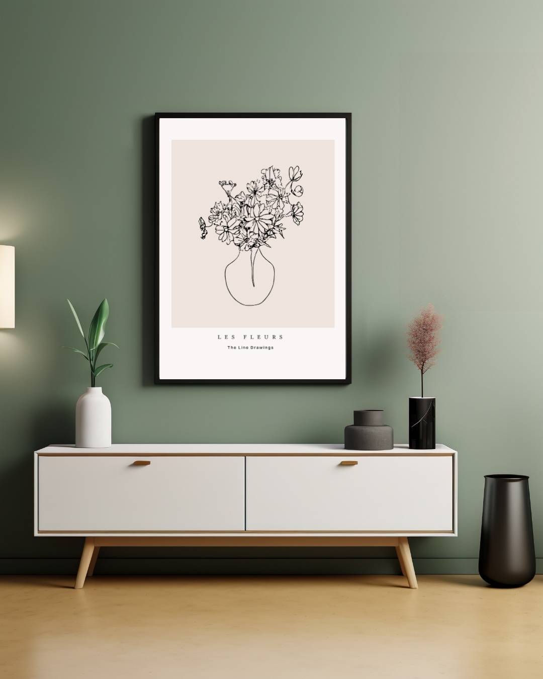 Takken en bloemen kunst Poster