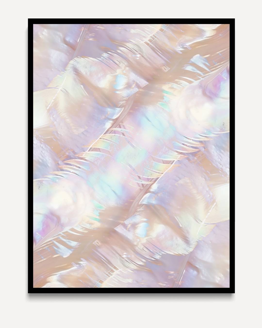 Iriserende abstractie in pastelkleuren