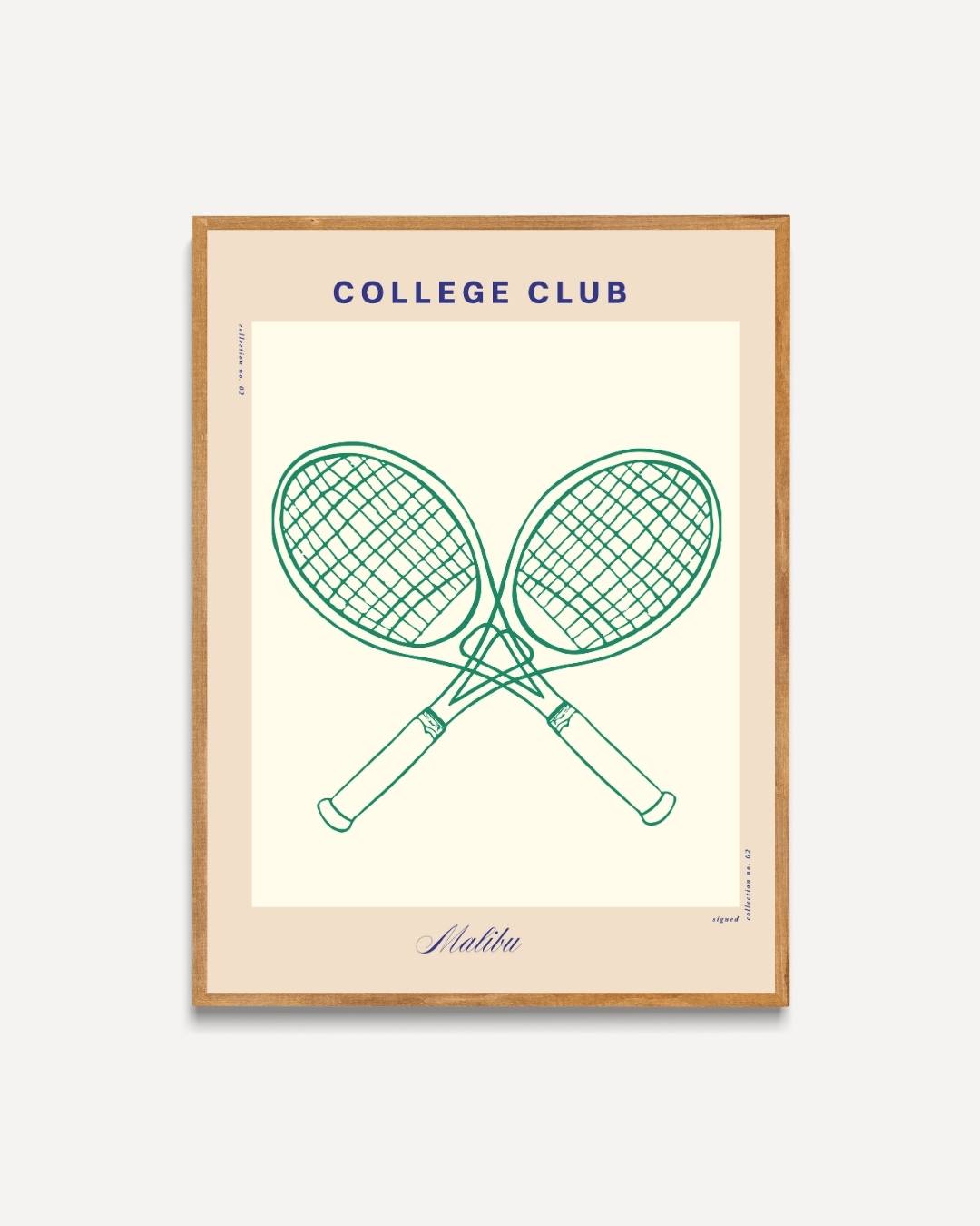 College Club groene tennisrackets Poster