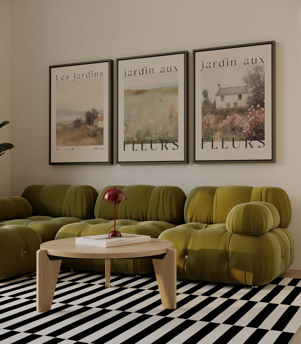 Franse bloemtuin Kunstwerk-canvas-dibond-plexiglas-wanddecoratie-WallArtistic