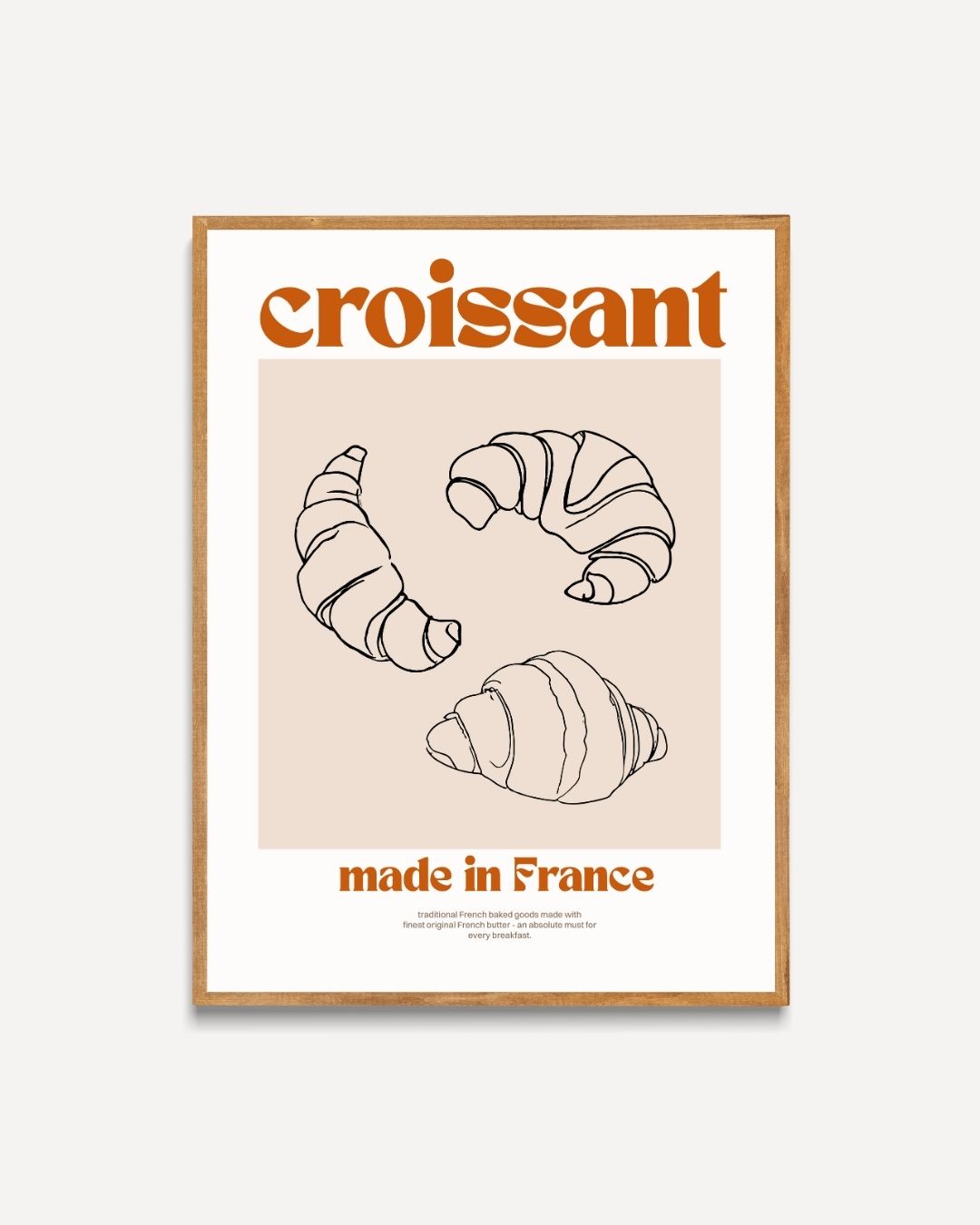 Croissant hergestellt in Frankreich Poster 