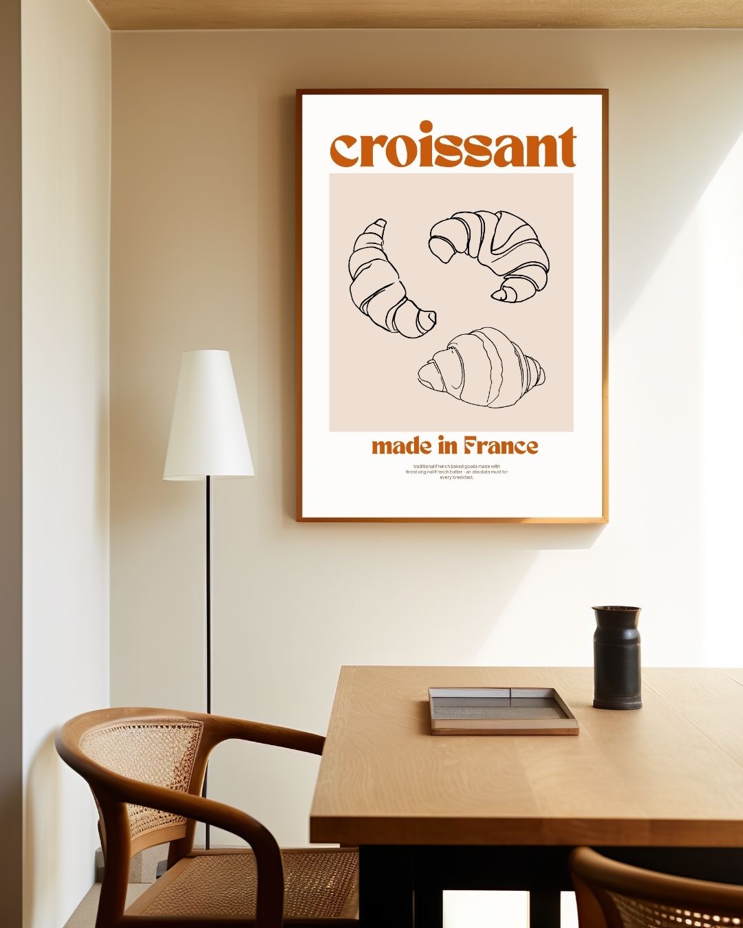 Croissant hergestellt in Frankreich Poster 