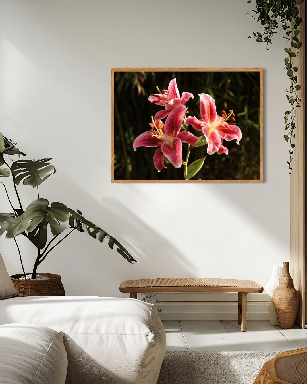 Pink lilies Poster