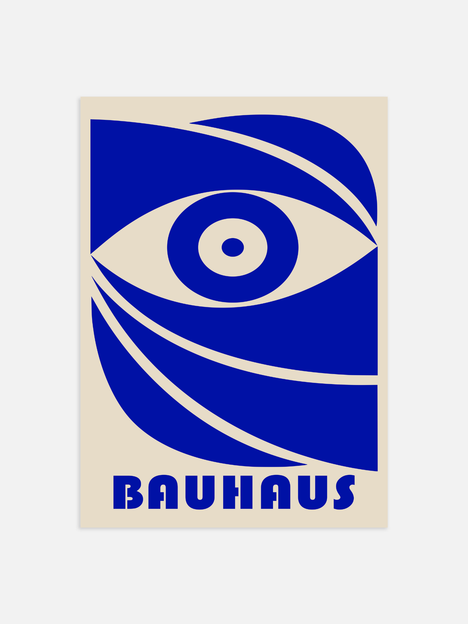 Bauhaus-Plakat mit blauem Auge