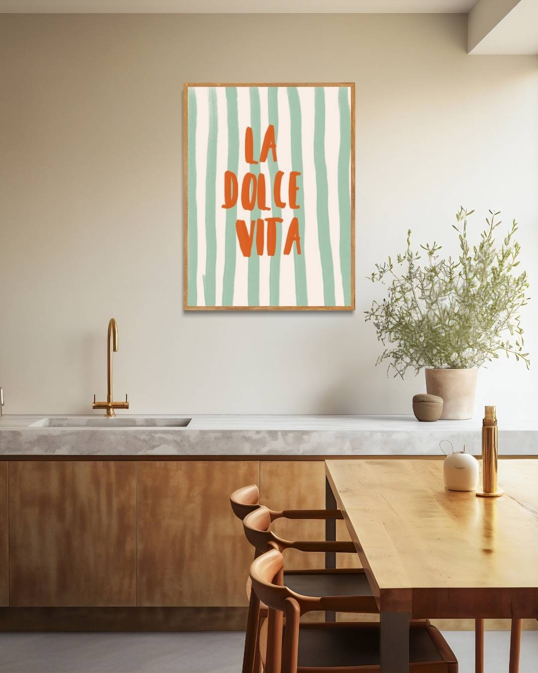 La Dolce Vita gestreepte Poster