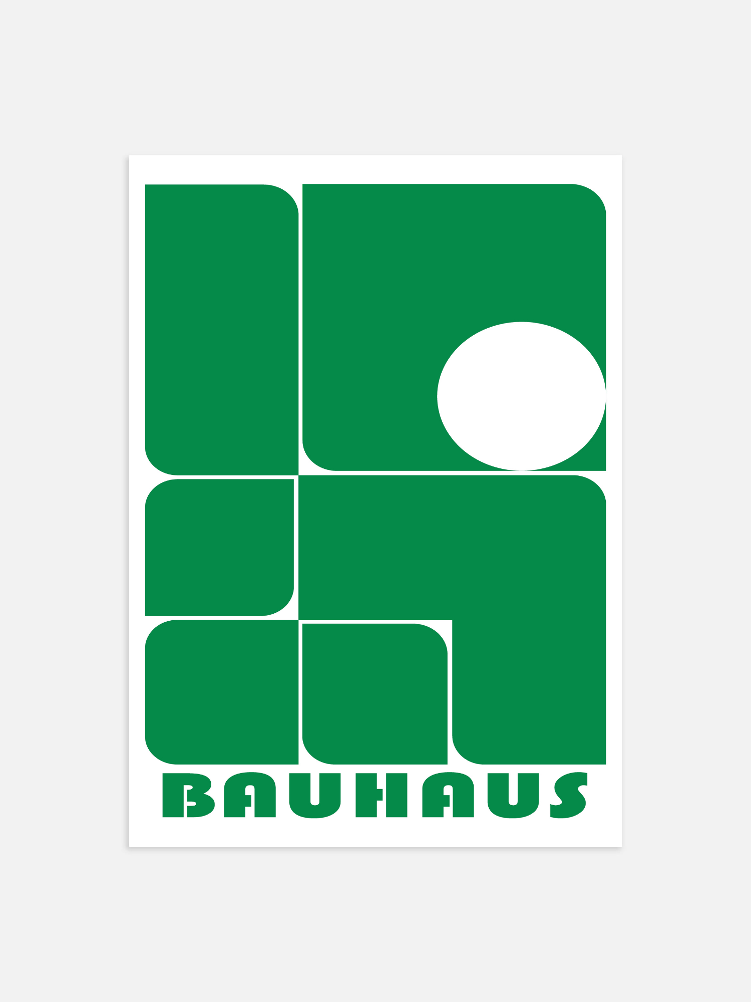 Bauhaus green white poster