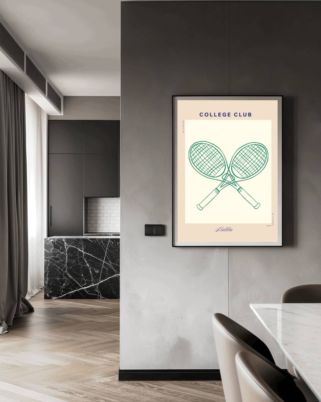 College Club groene tennisrackets Poster