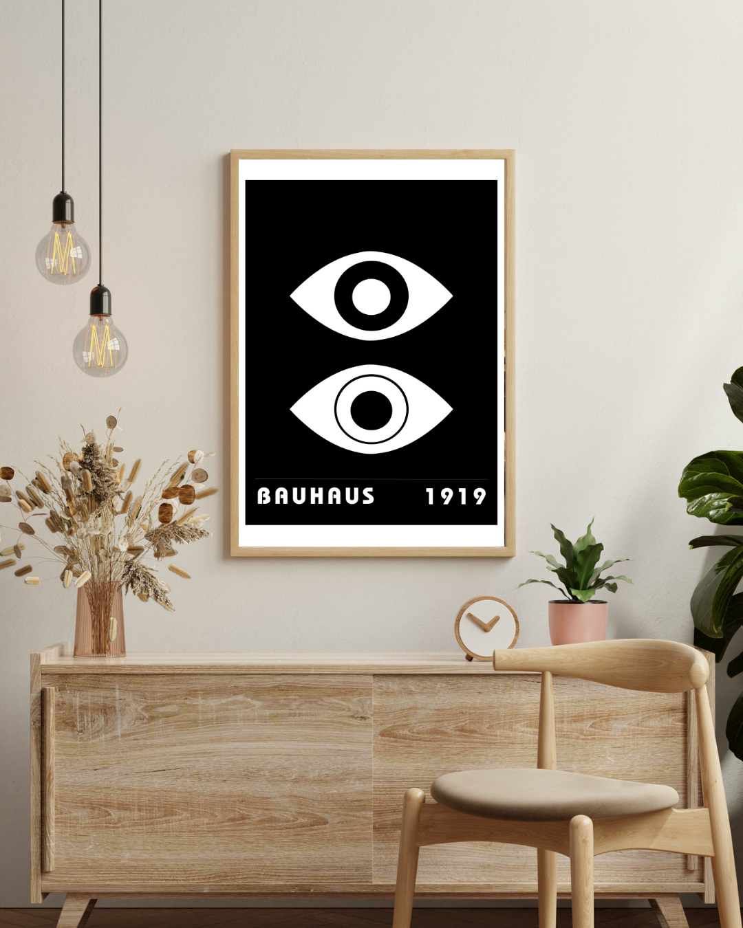 Bauhaus-Plakat mit schwarzem Auge