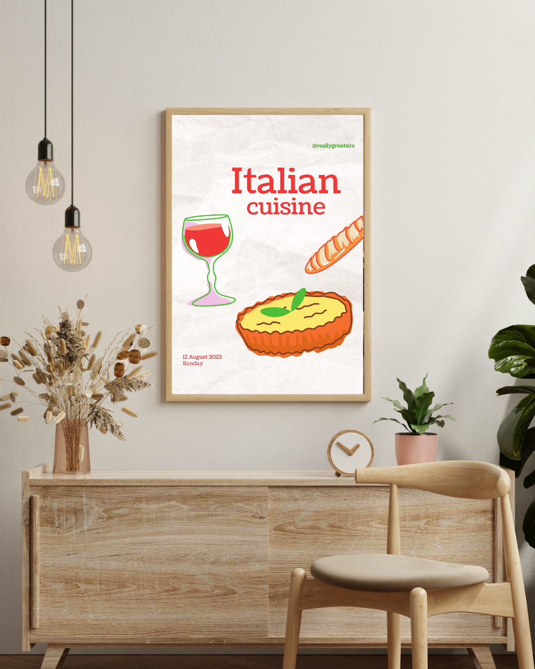 Poster zur italienischen Küche