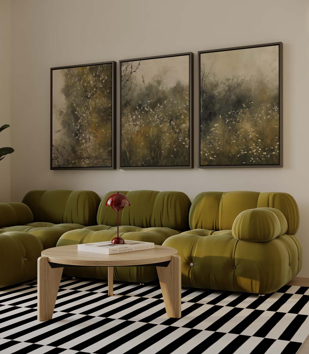 Wilde tuin in de schemering Kunstwerk-canvas-dibond-plexiglas-wanddecoratie-WallArtistic