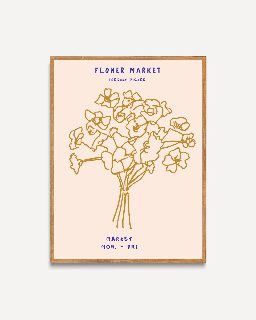 Flower market geel Poster