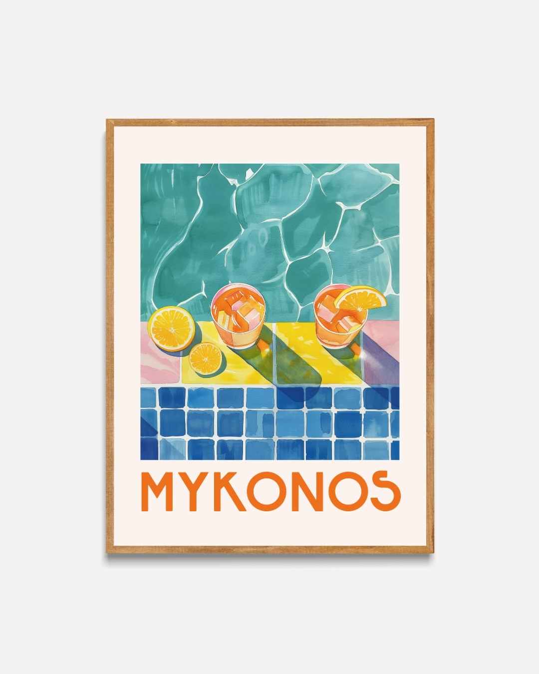 Poster am Pool von Mykonos