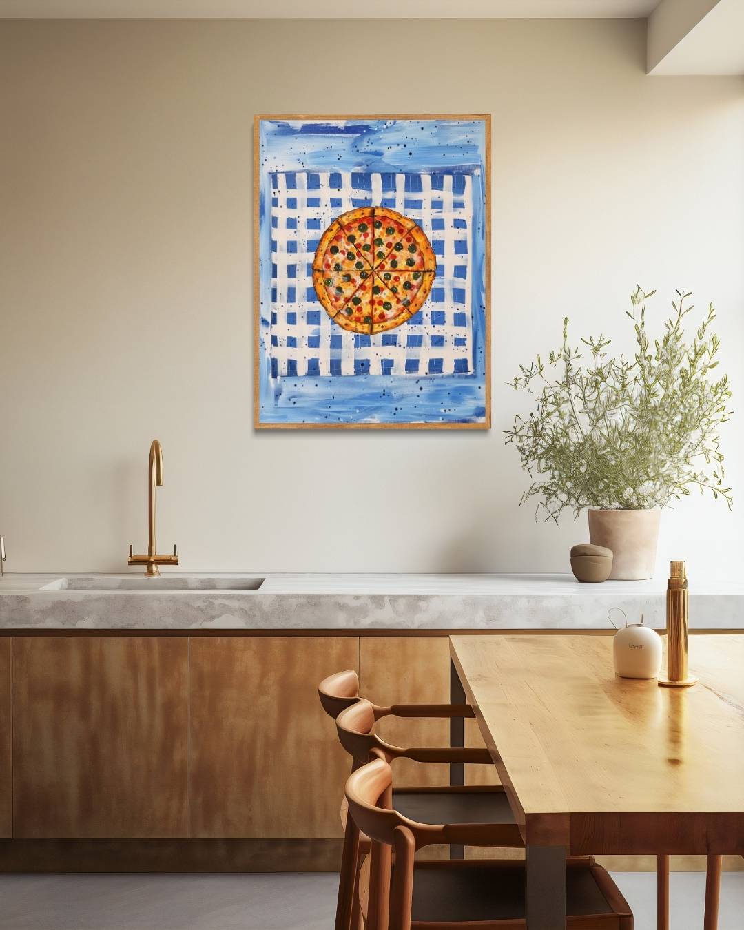 Italiaanse pizza illustratie Poster