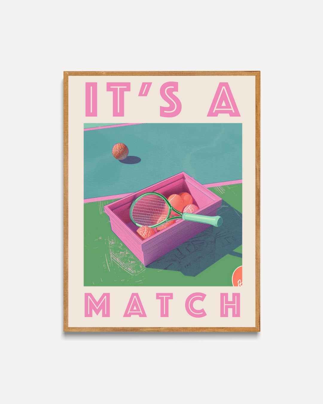 Es ist ein Match-Retro-Tennis-Poster