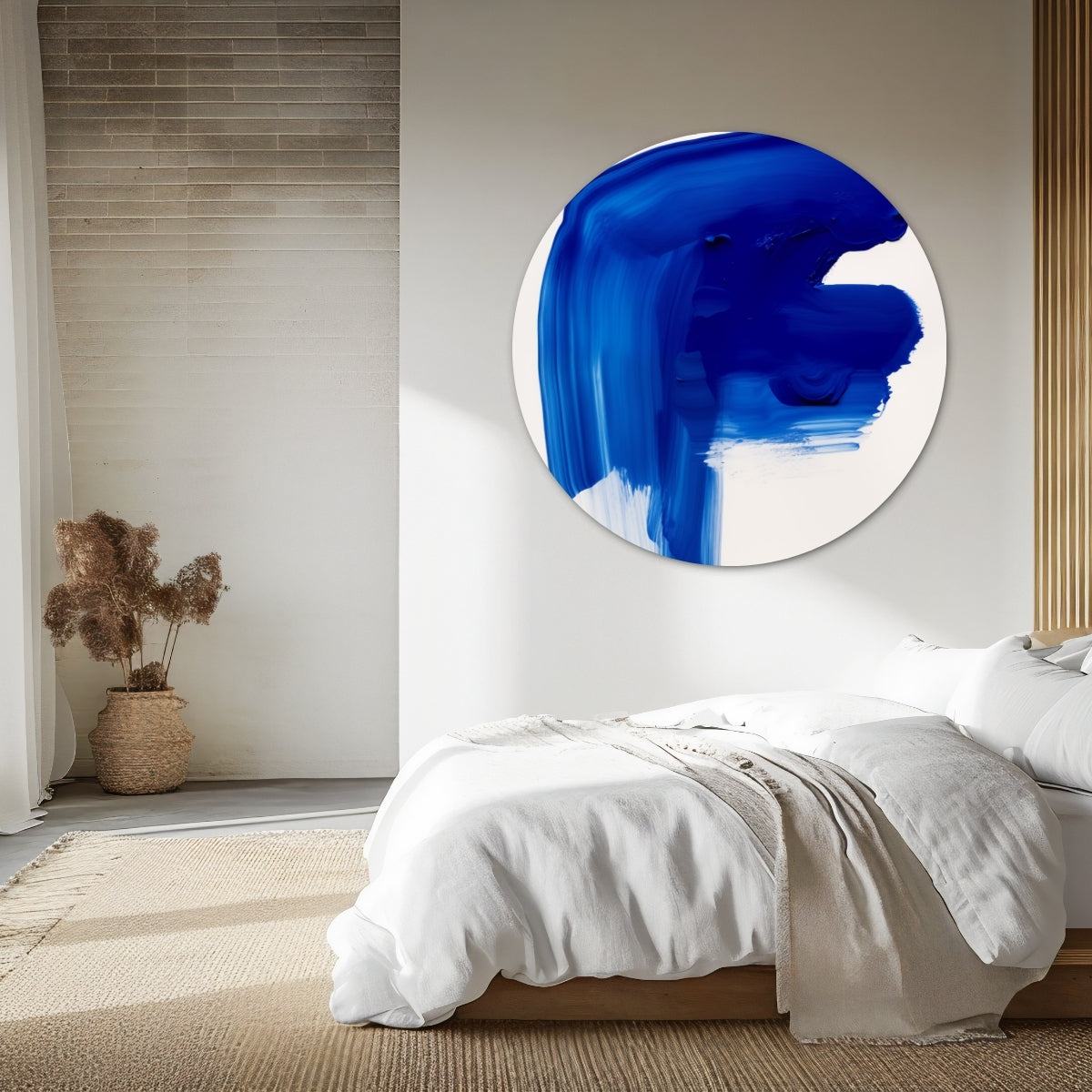 Blue Brushstroke Wall Circle