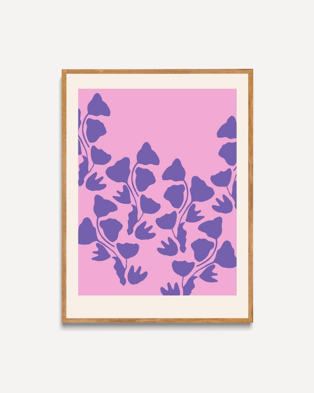 Abstract paars-roze bladpatroon Poster