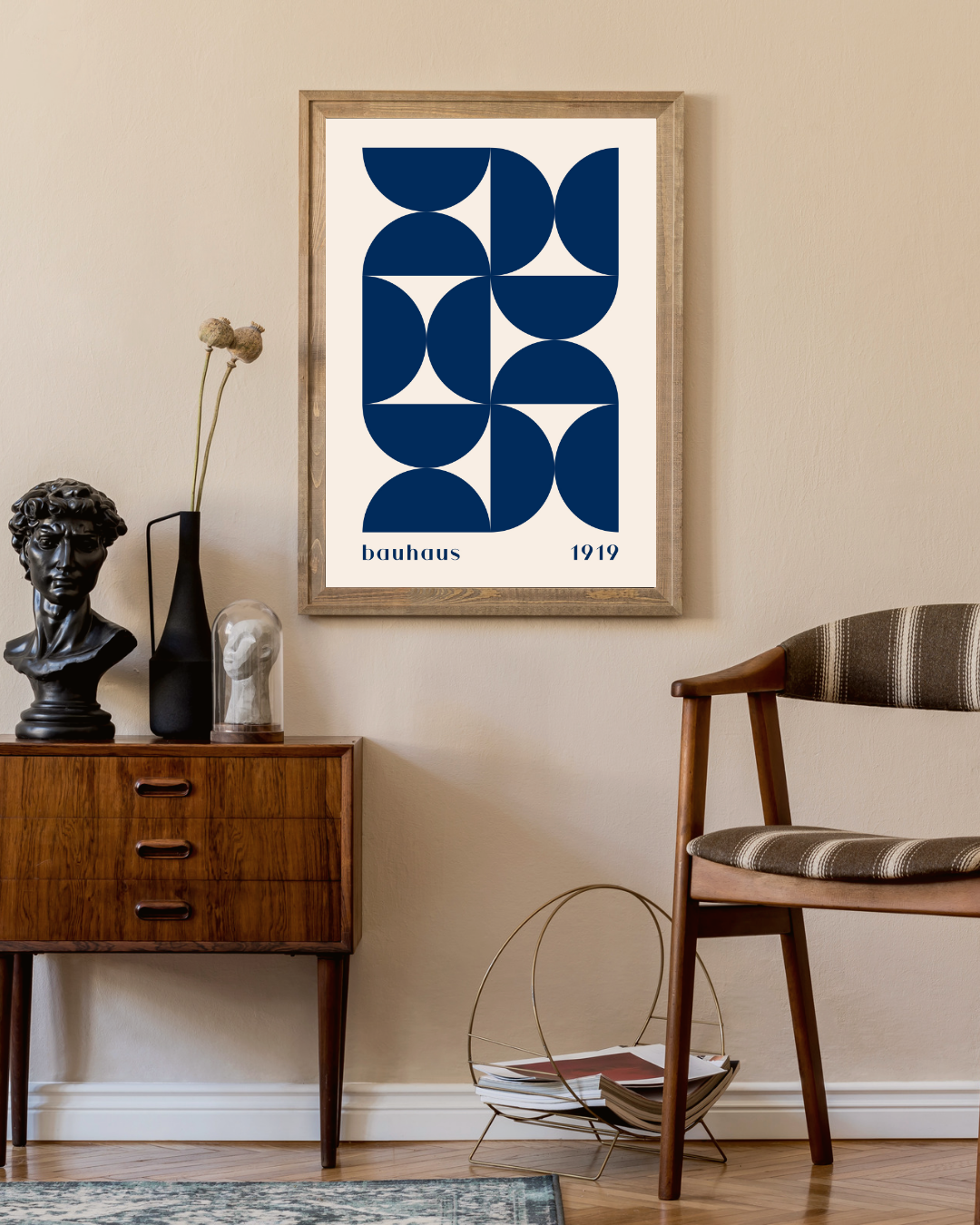 Bauhaus blauw 1919 Poster