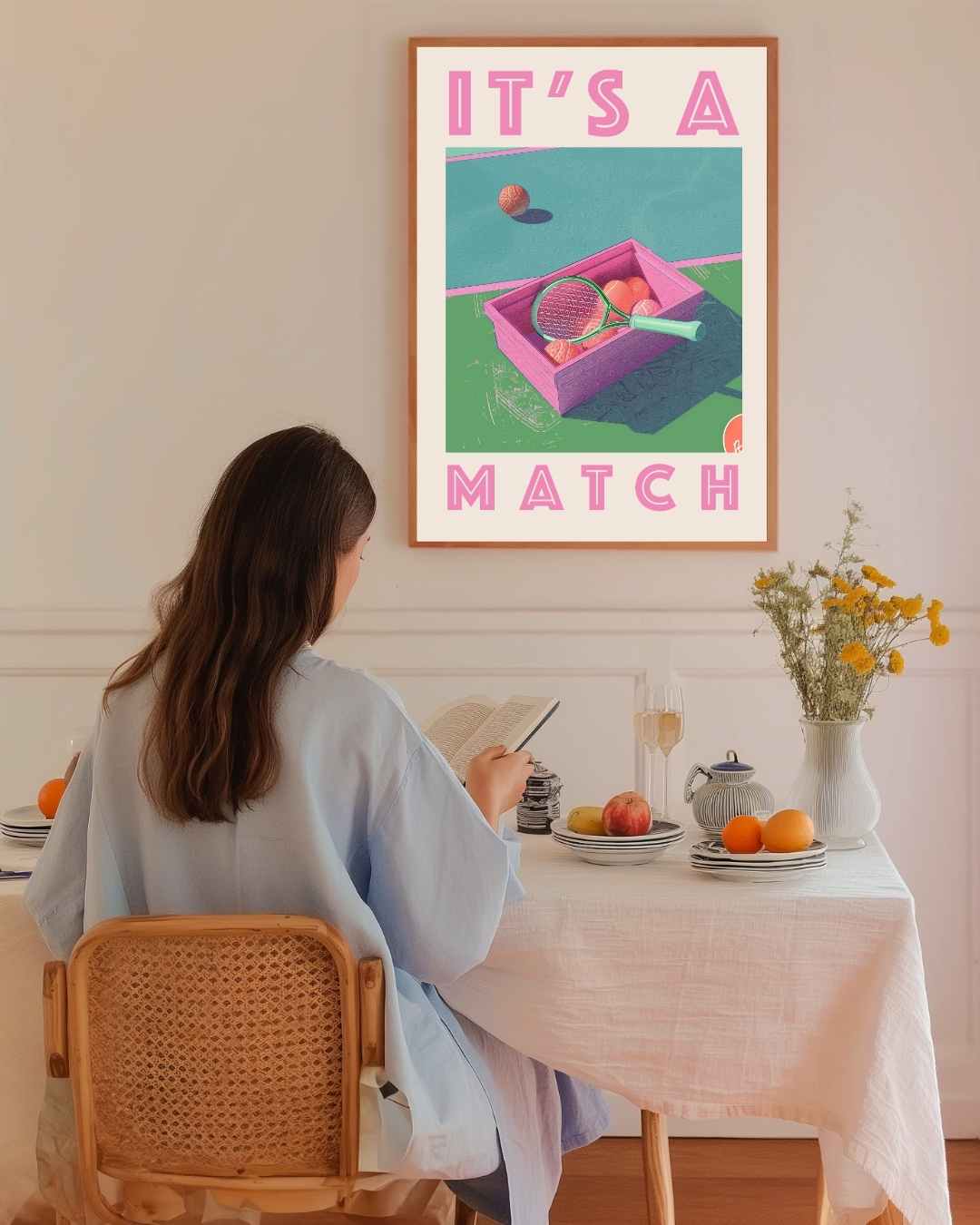 It's a Match Retro Tennis Poster