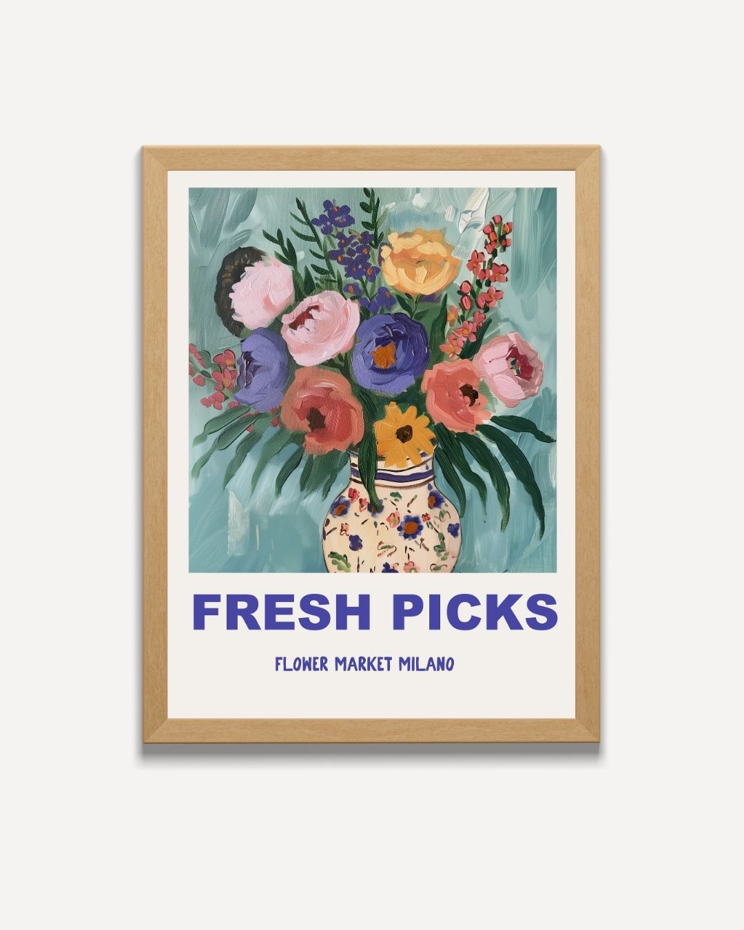 Poster mit frischen Blumen aus Mailand