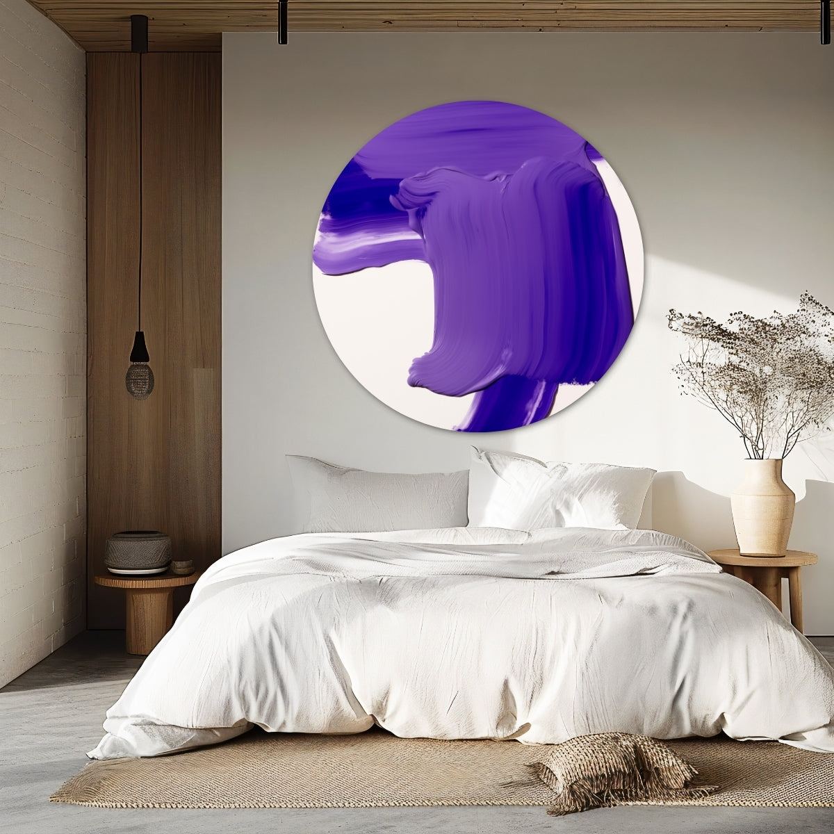 Purple Brushstroke Wall Circle