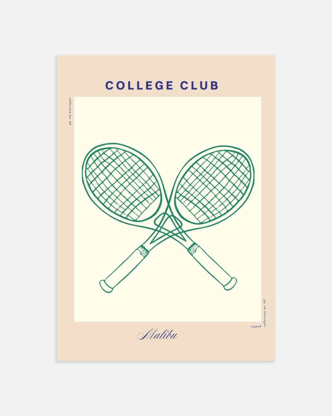 College Club groene tennisrackets Poster