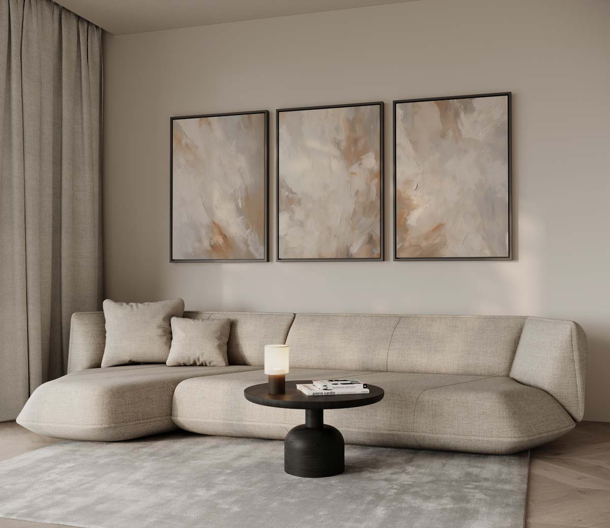 Beige wolkenpalet Kunstwerk-canvas-dibond-plexiglas-wanddecoratie-WallArtistic