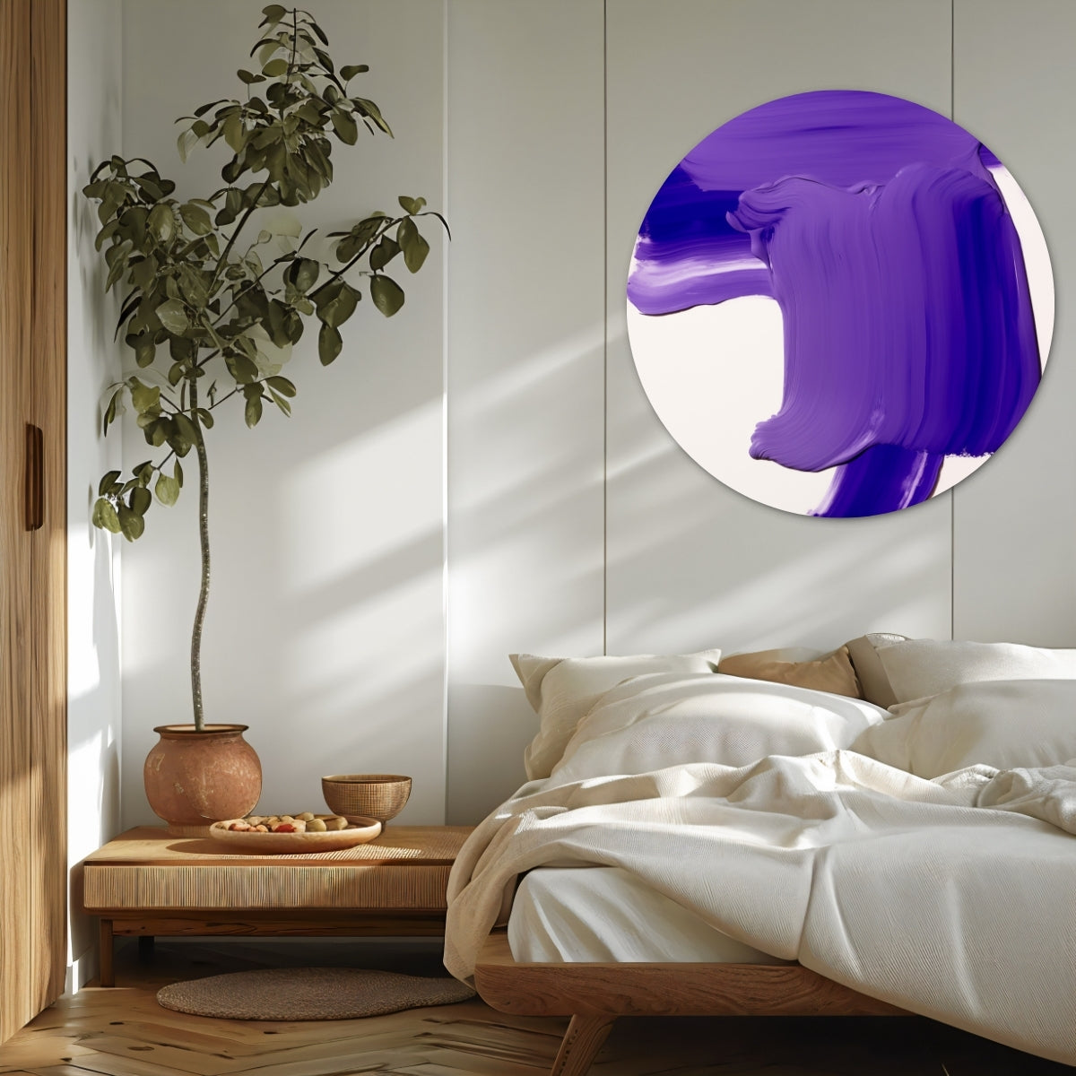 Purple Brushstroke Wall Circle