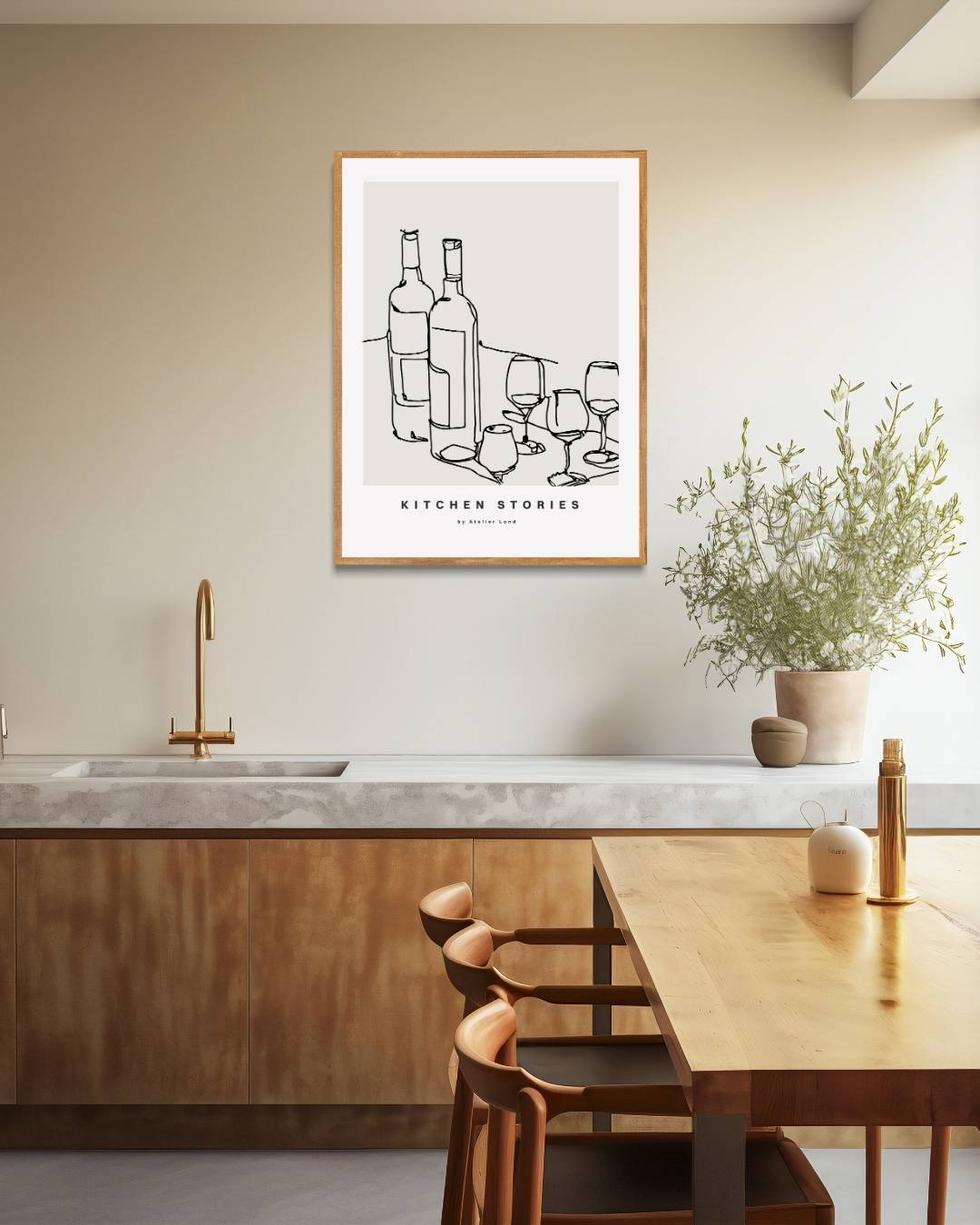 Wijnflessen en glazen Kitchen Stories Poster