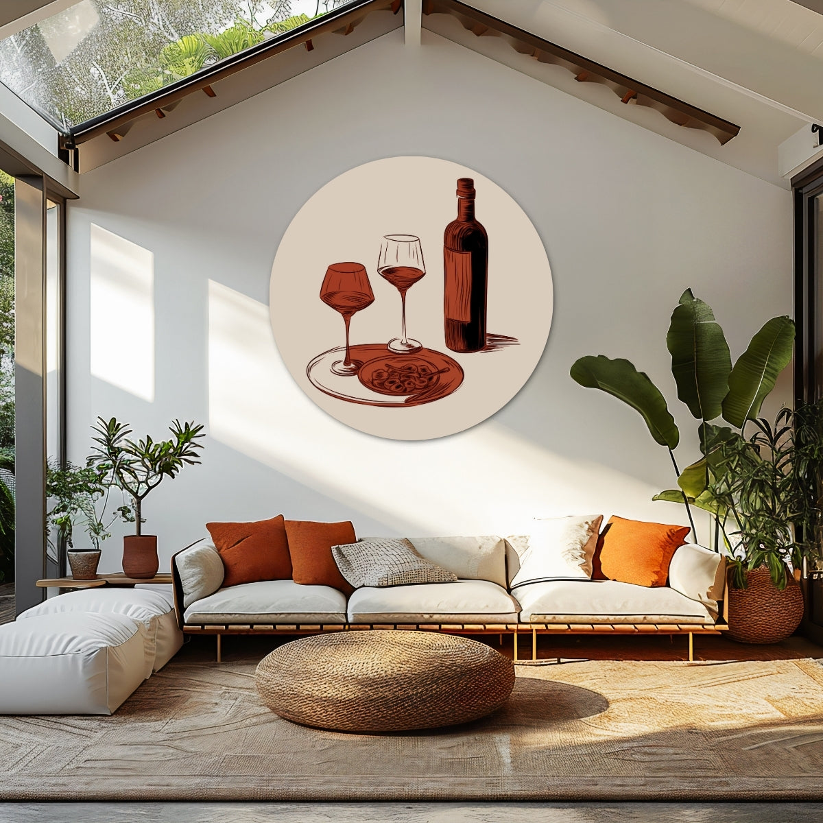 Wine and Olives Wall Circle