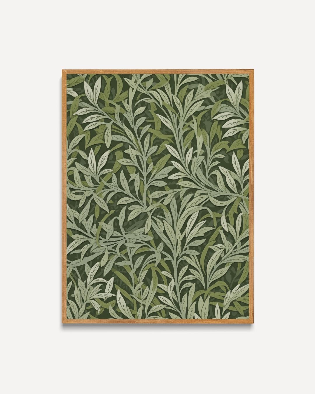 Green Leaf Pattern Poster