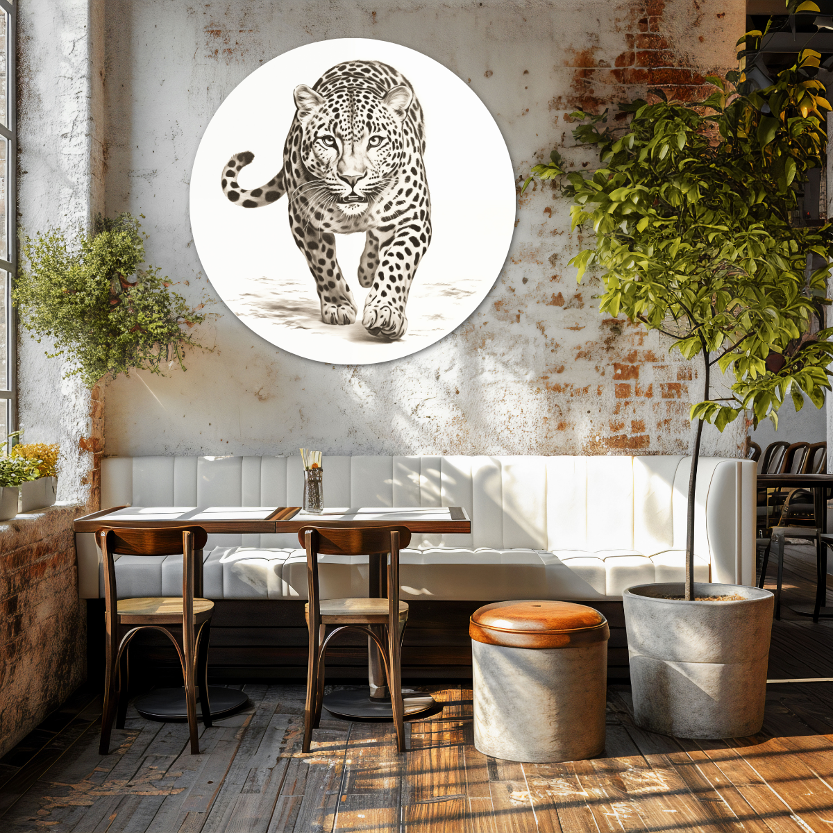 Majestic Leopard - Natural Wall Circle