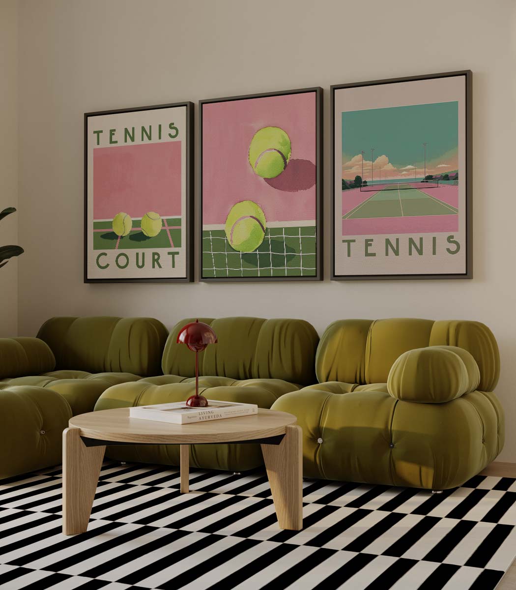 Tennis in retro pop-artstijl
