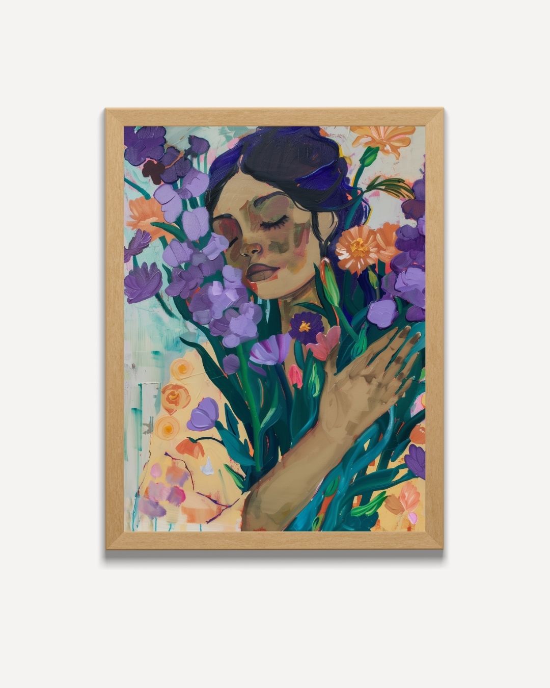 Embracing Flower Portrait Poster