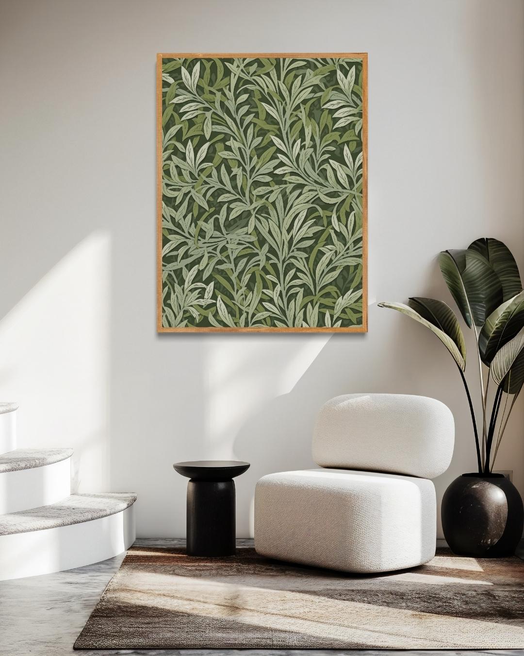 Green Leaf Pattern Poster