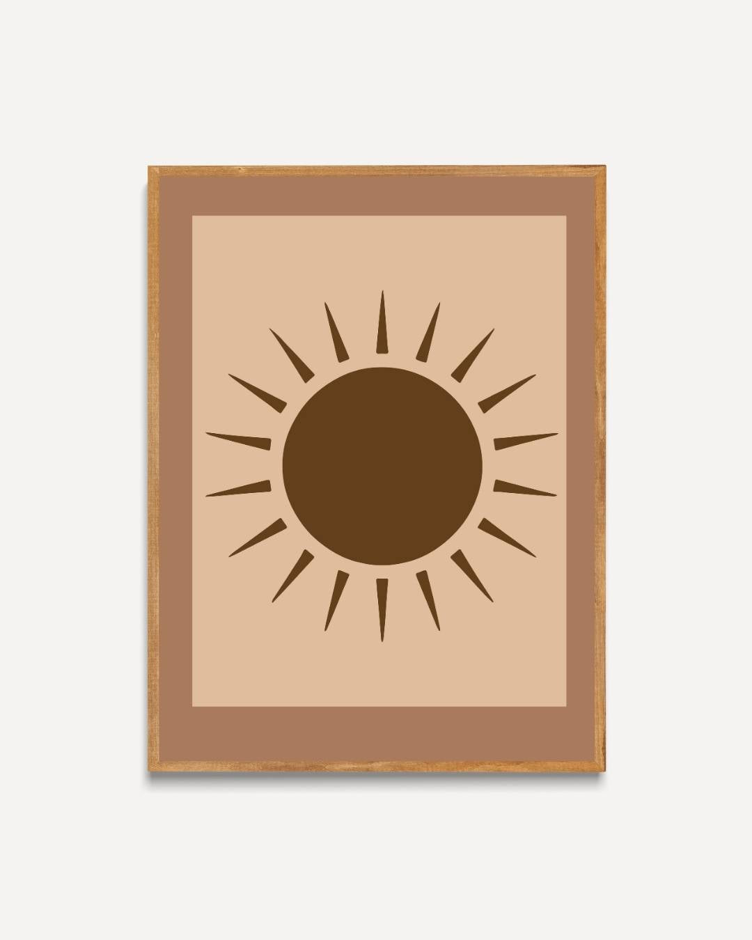 Zon bruin minimalistisch Poster