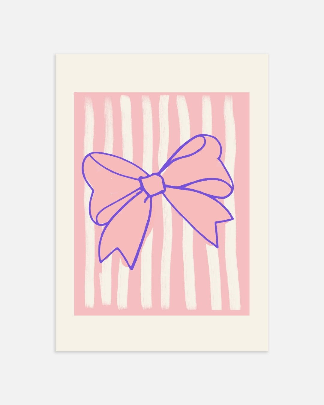 Bow on Pink Stripes Poster