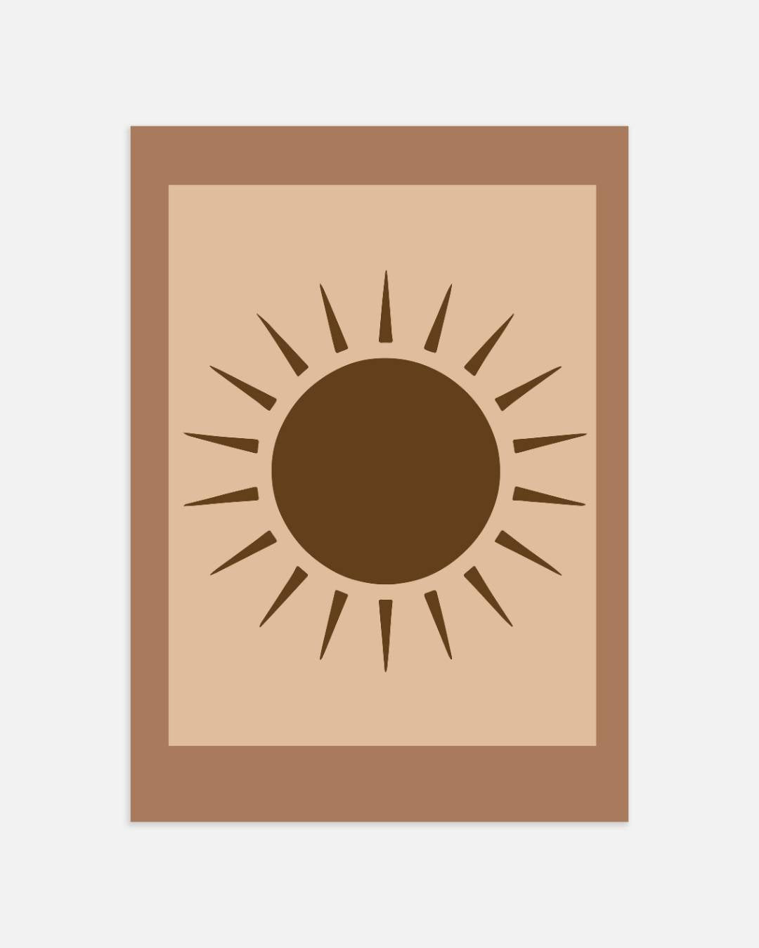 Zon bruin minimalistisch Poster