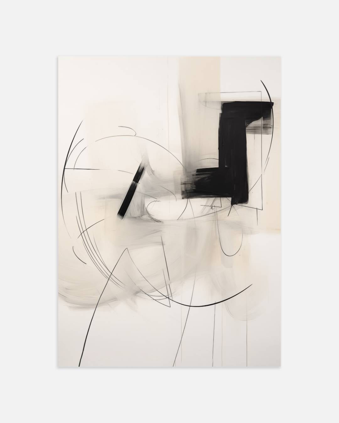 Abstracte vormen in zwart-wit Poster