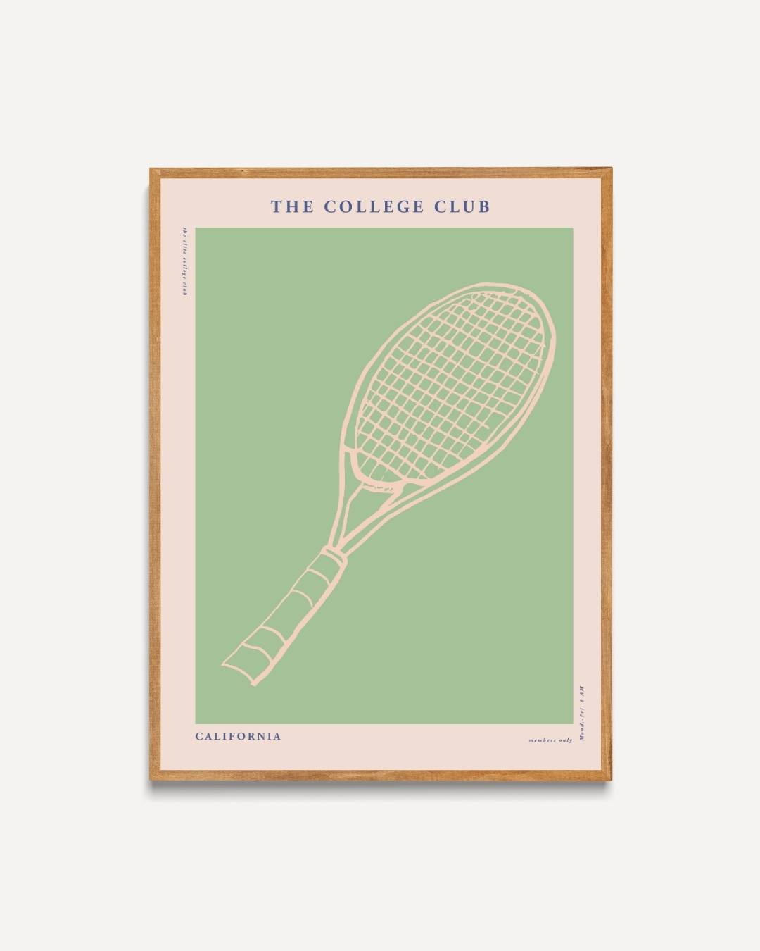 The College Club tennisracket Poster