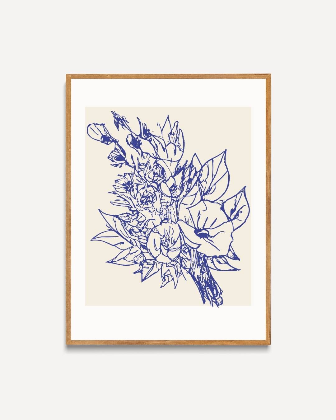 Blauwe bloemen Poster