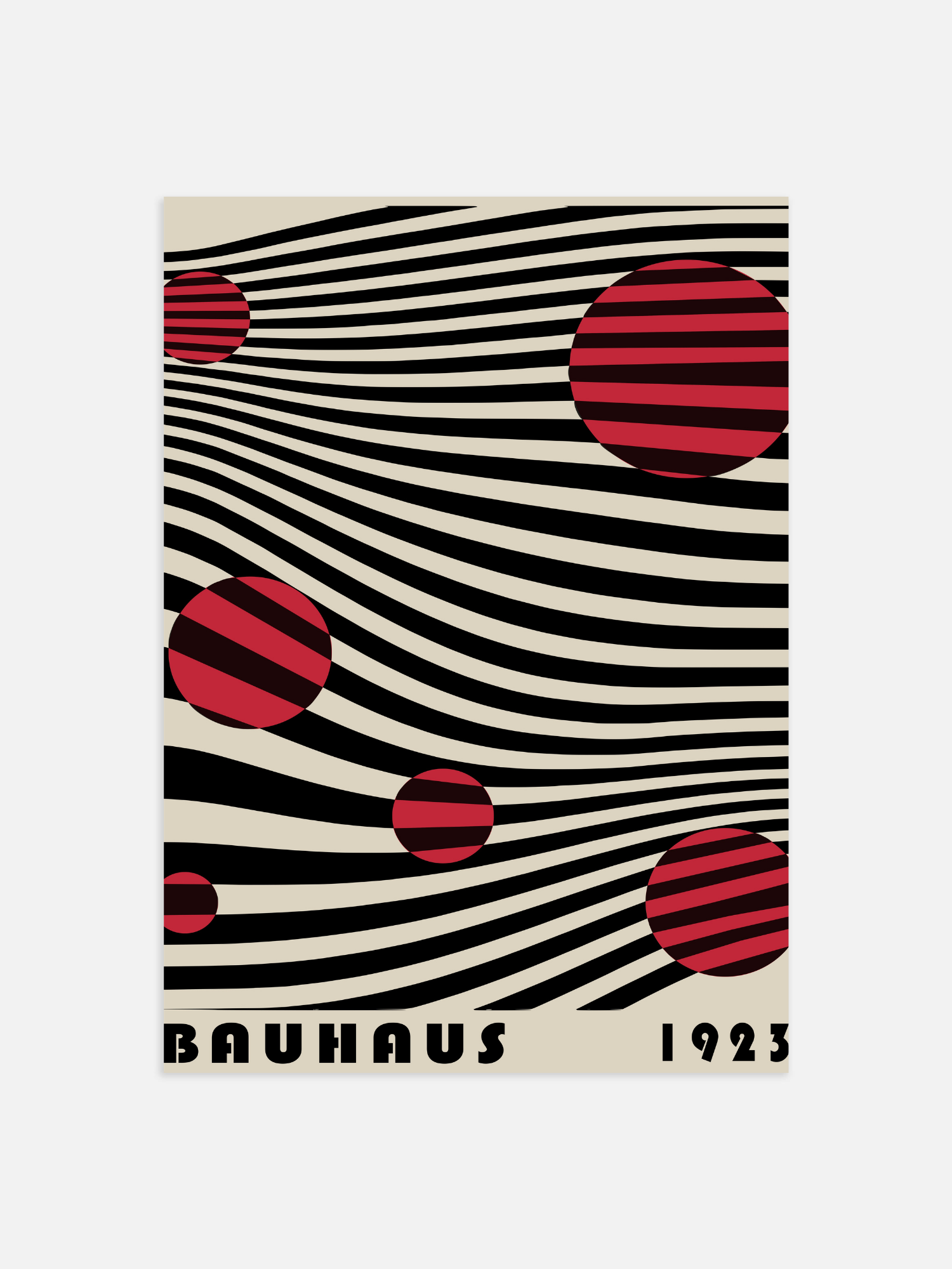 Bauhaus rode stip zebra Poster